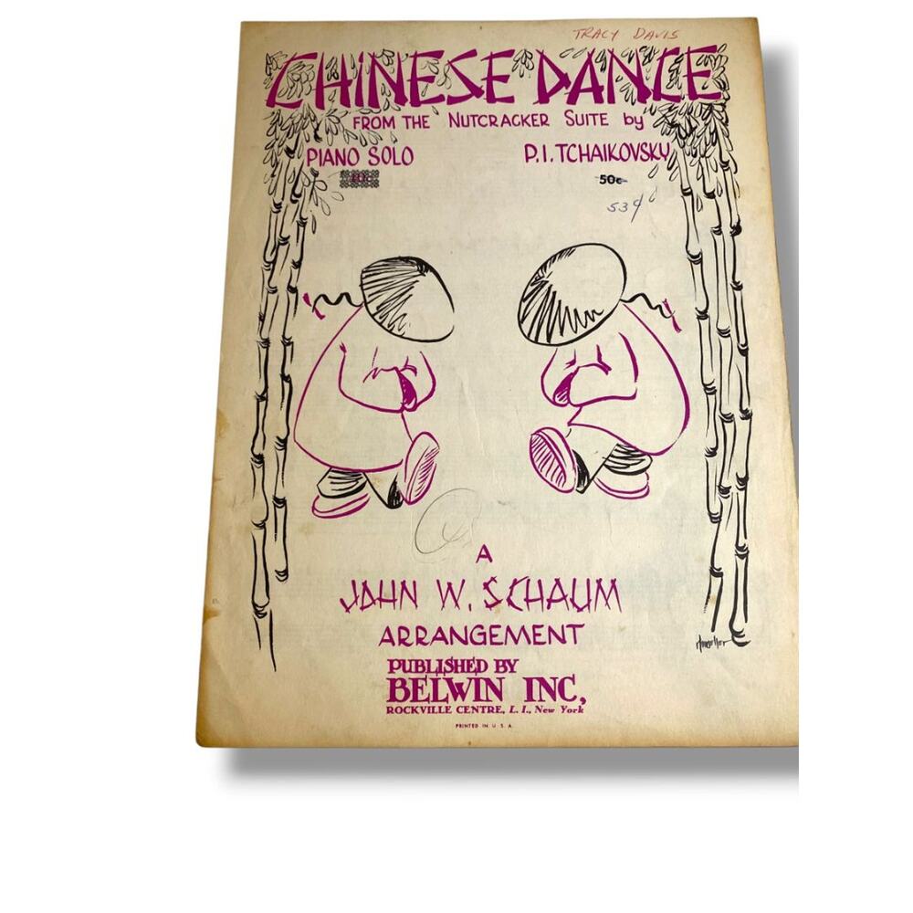 1950 Chinese Dance from the Nutcracker Suite Sheet Music Piano Solo Tchaikovsky